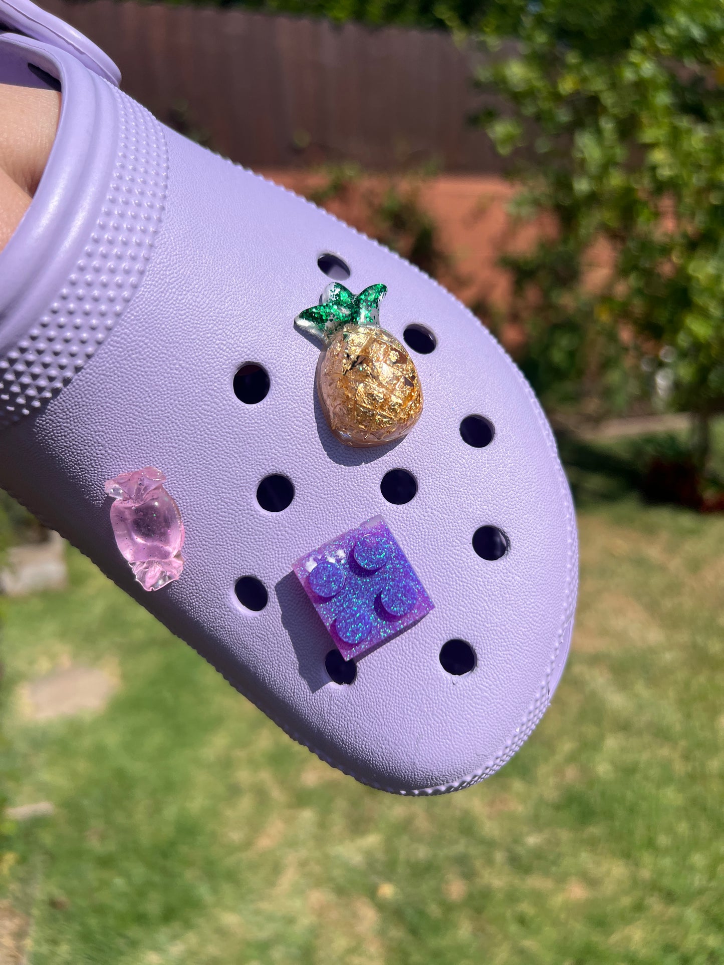Croc Charm - Gold Leaf Pineapple
