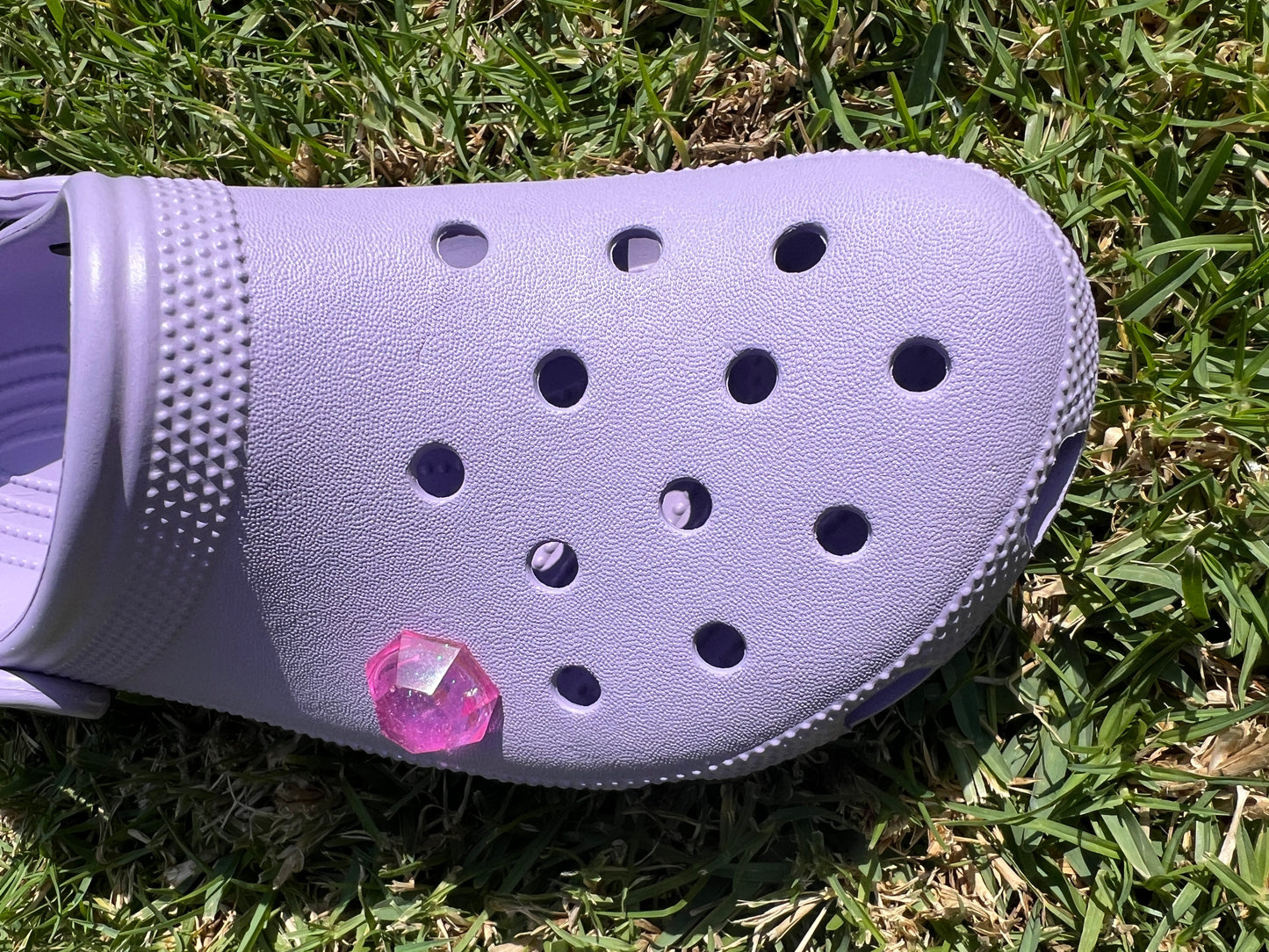 Croc Charm - Pink Glitter Gem