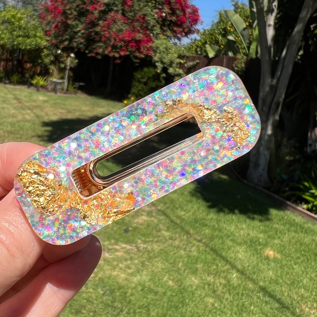 Simply Irridescible Glitter Glam Barrette