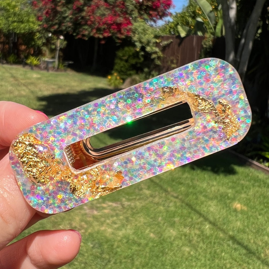 Simply Irridescible Glitter Glam Barrette