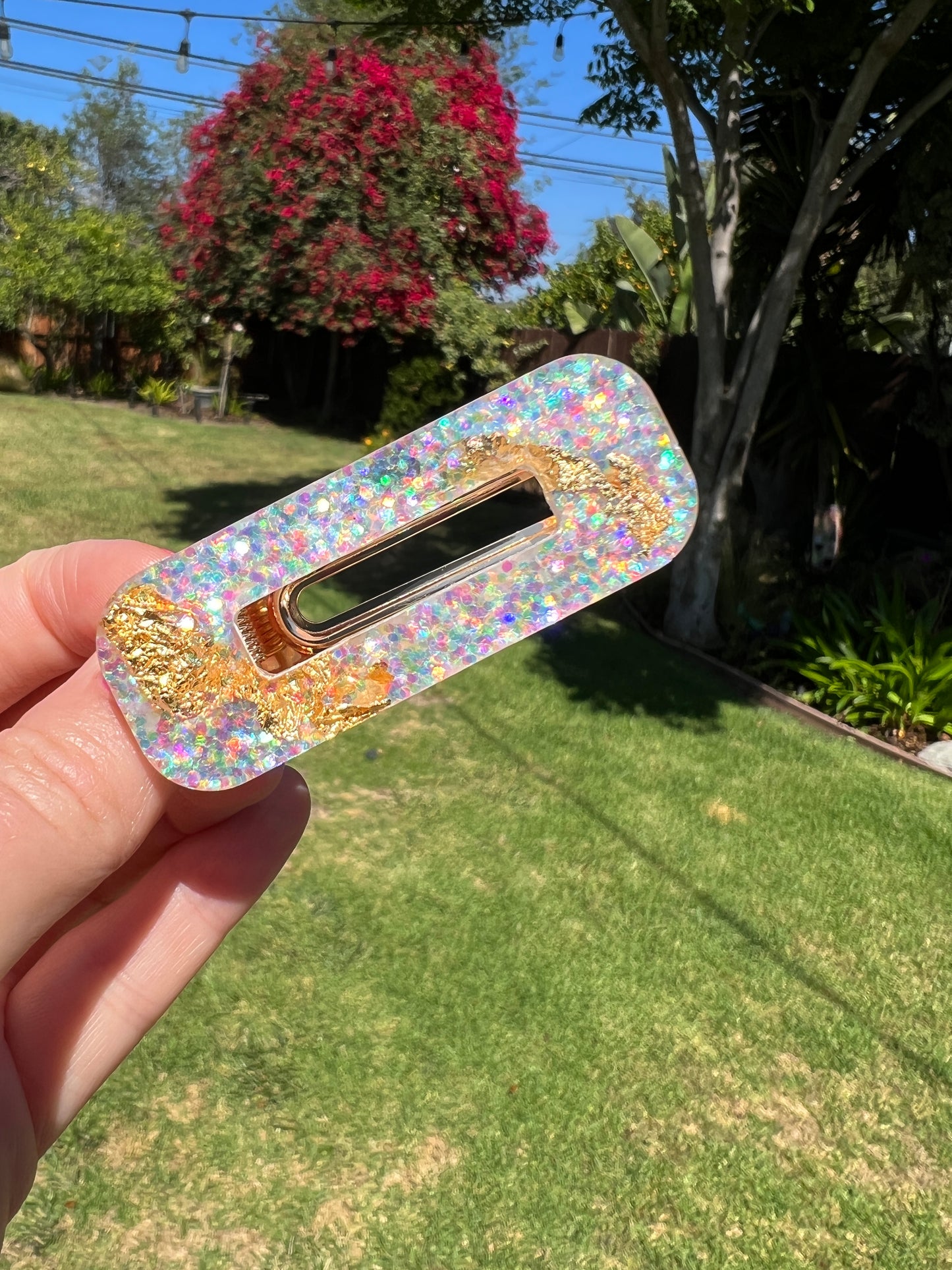 Simply Irridescible Glitter Glam Barrette