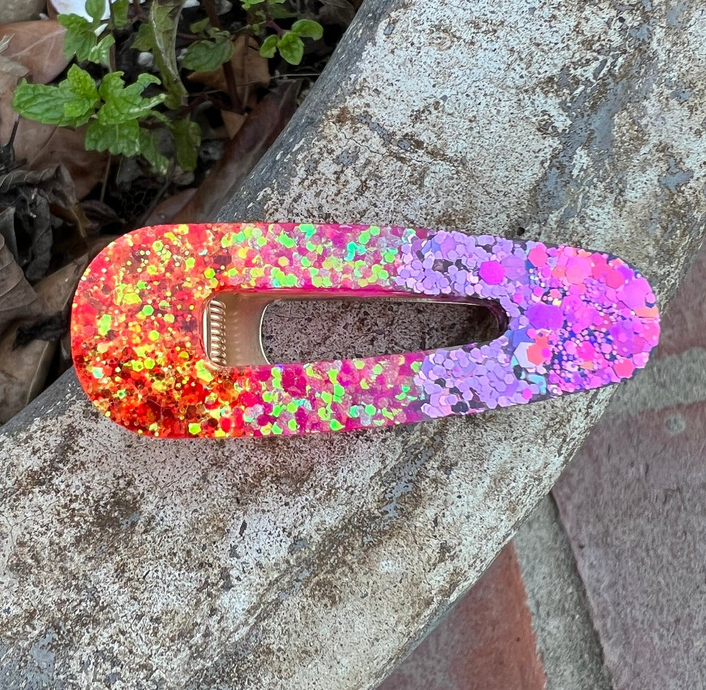 West Coast Sunset Glitter Glam Barrette