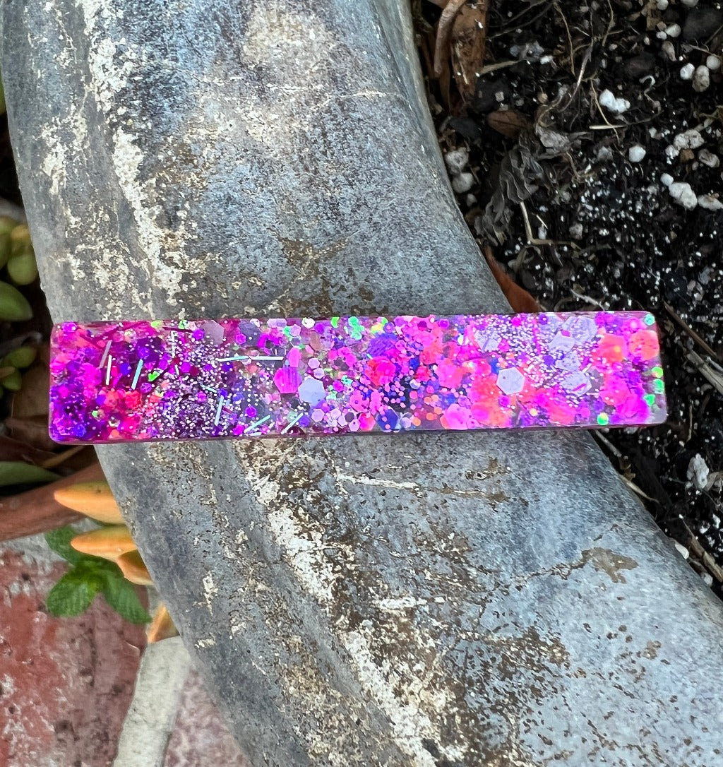Pink Fireworks Glitter Glam Barrette