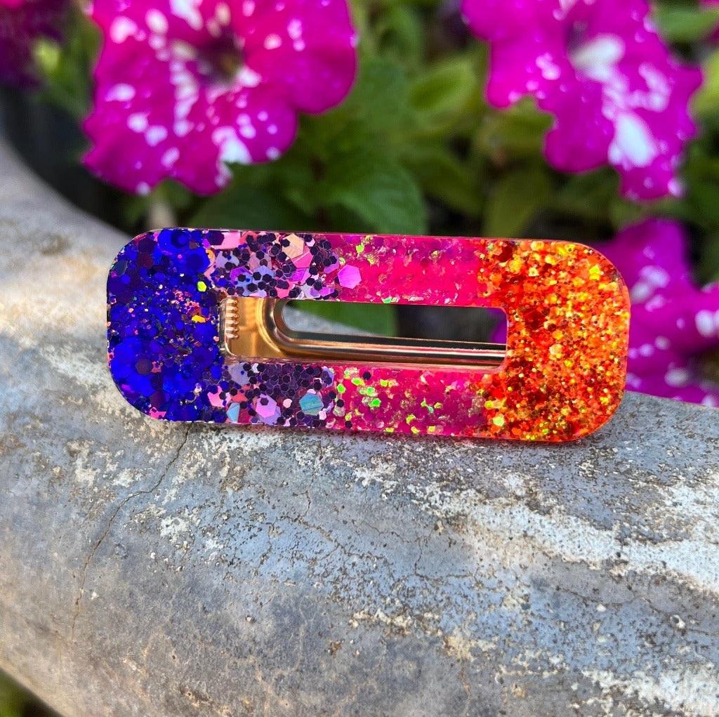 West Coast Sunset Glitter Glam Barrette