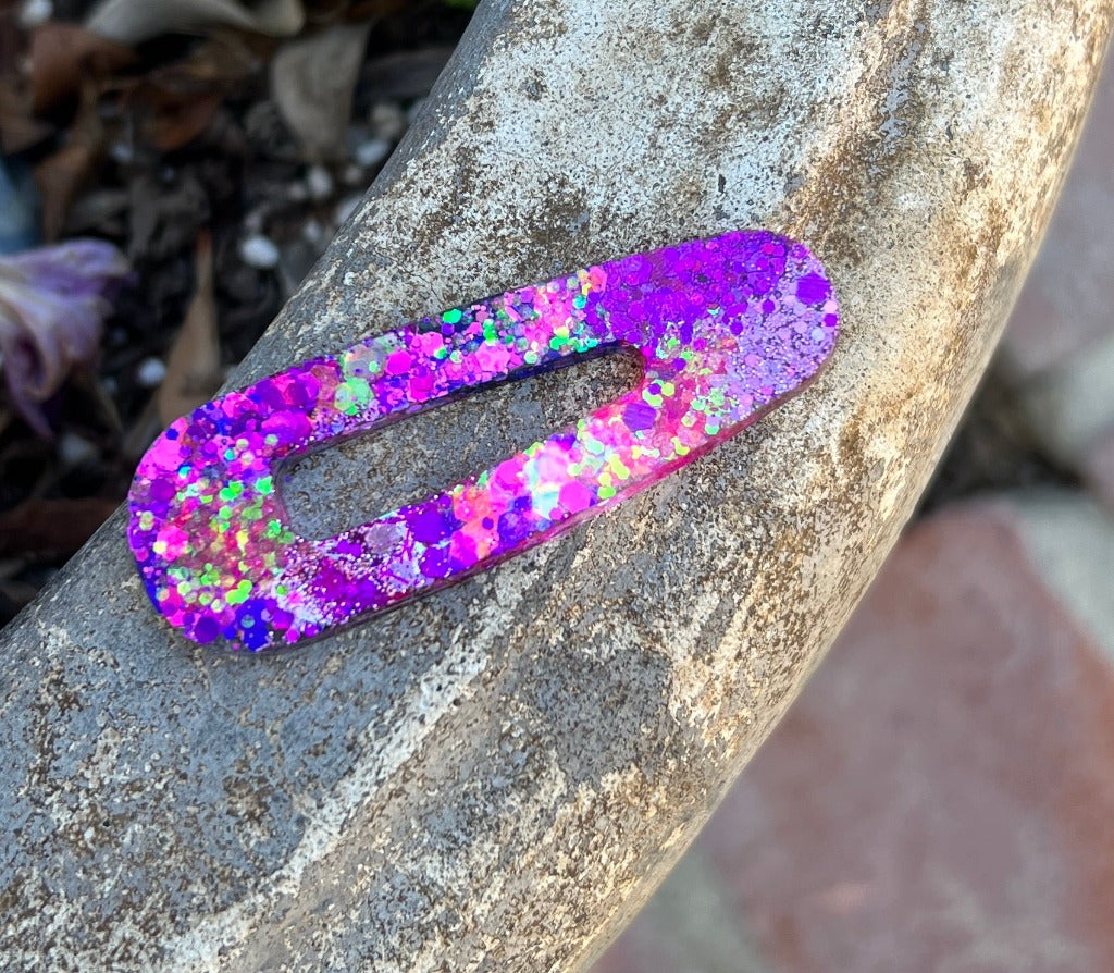 Pink Fireworks Glitter Glam Barrette