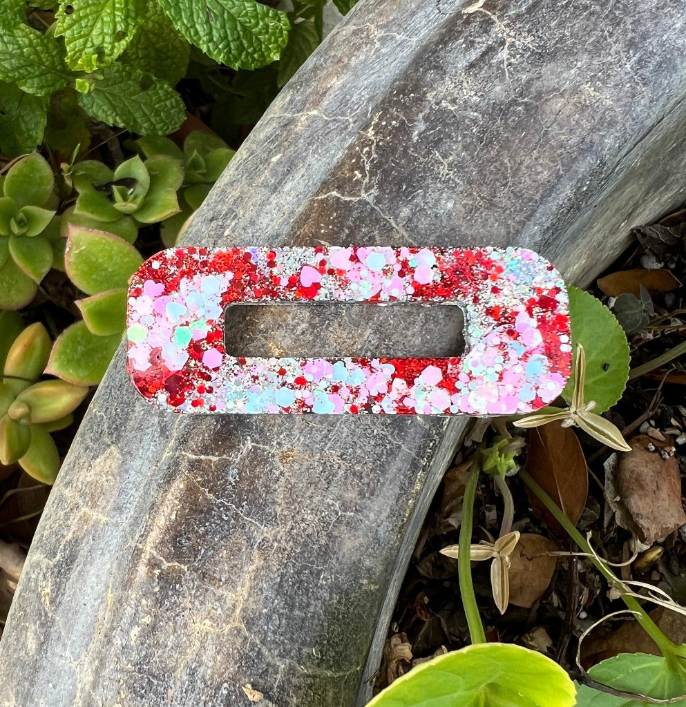 Candy Cane Sparkles Glitter Glam Barrette