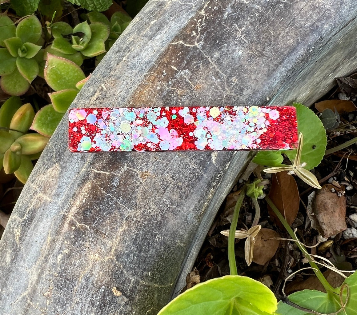 Candy Cane Sparkles Glitter Glam Barrette